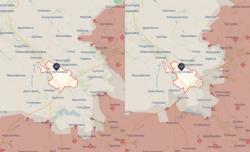 Динаміка просування російських військ у Костянтинівці