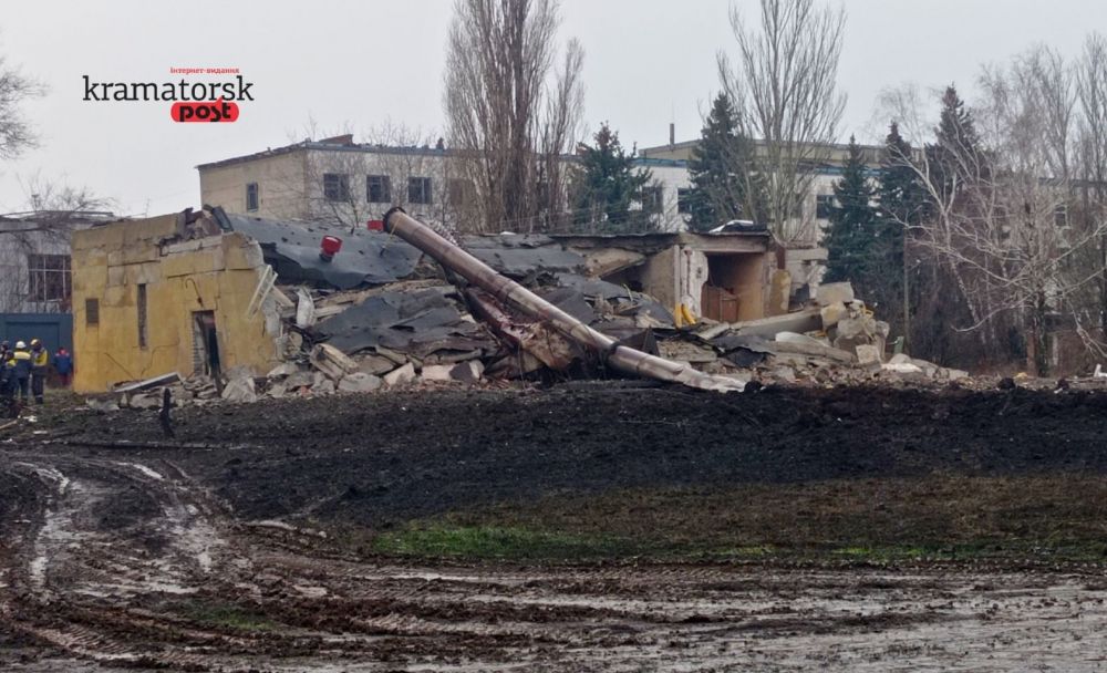зруснована російським обстрілом котельня у Краматорську