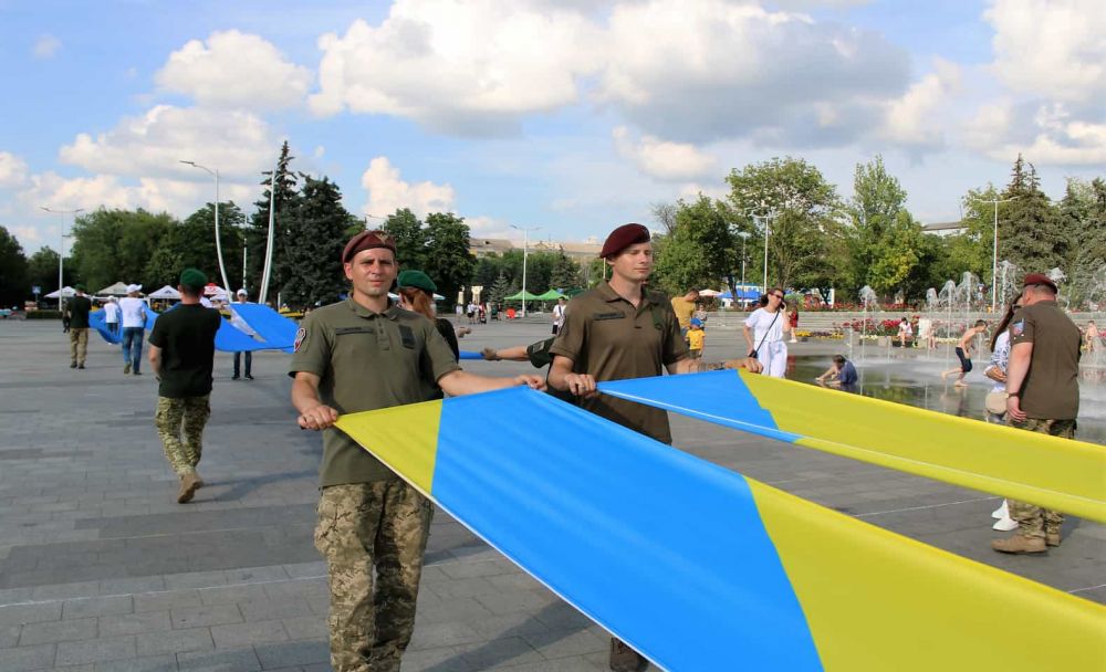 Флаг Украины в Краматорске